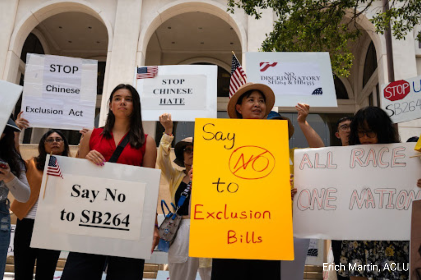 Protestors gather in front of the courthouse in Tallahassee, Florida, where attorneys for ACLU and AALDEF argued against the implementation of SB 264. Photo Credit to Erich Martin, ACLU.