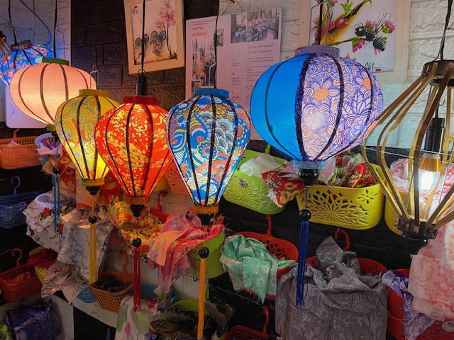 A picture of colorful paper lanterns in Vietnam.