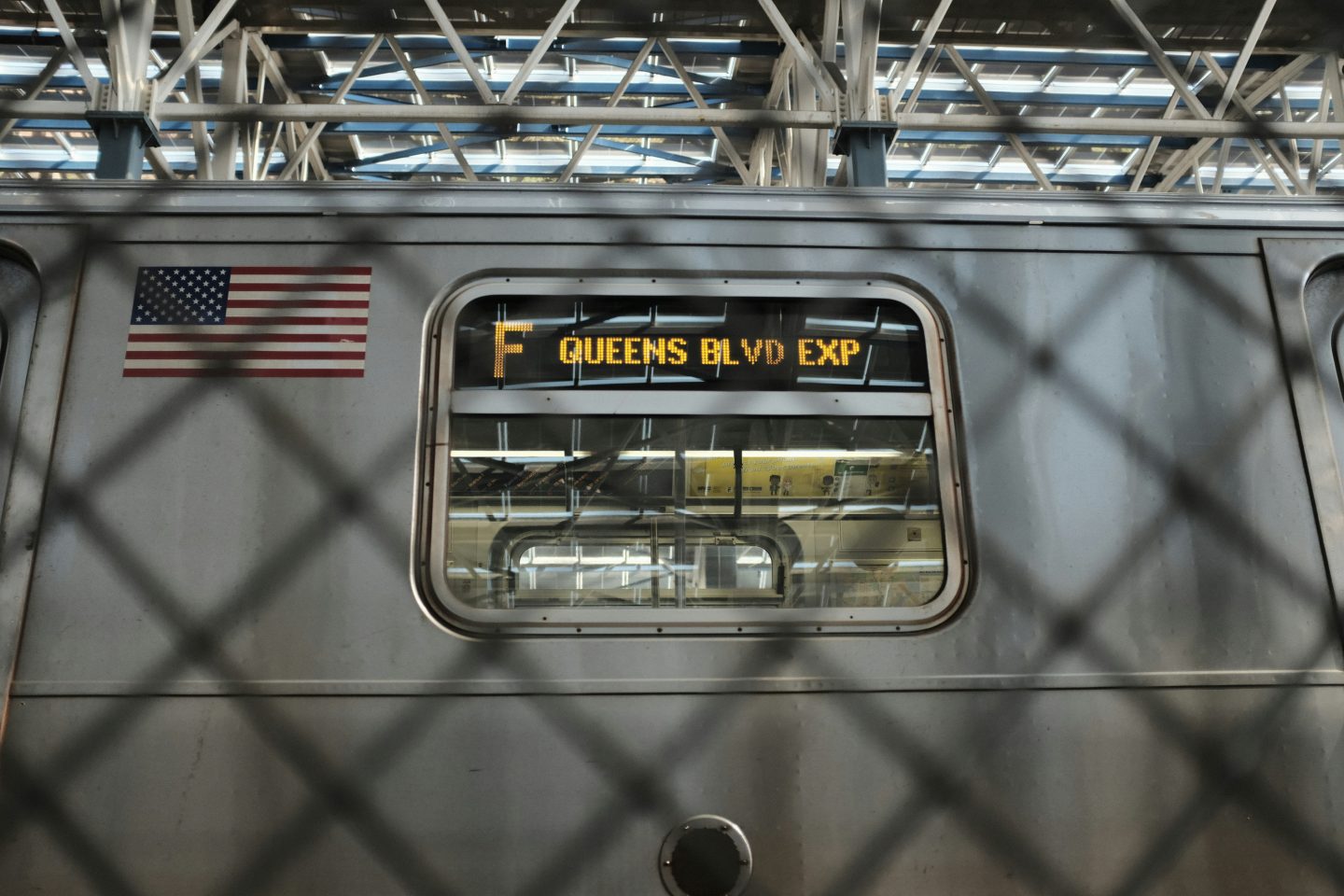 Image of NYC Subway F line Queens Blvd. Express.