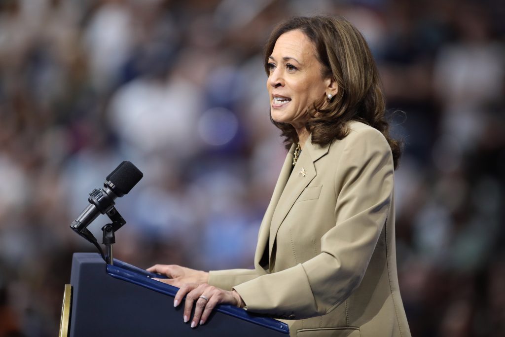 Image of Kamala Harris at the Democratic National Convention.